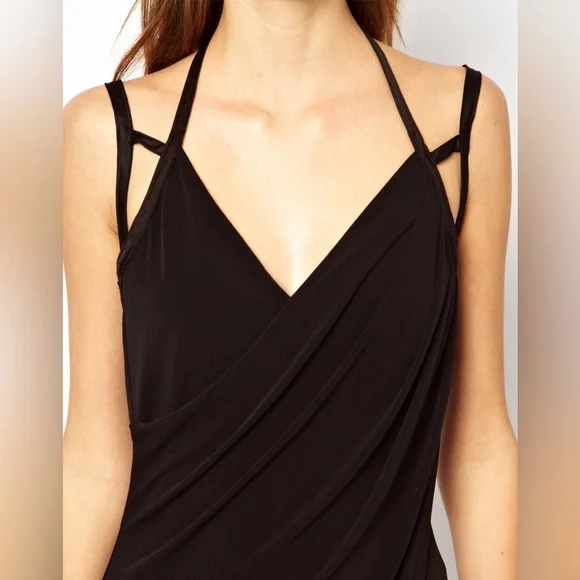 Chic Asymmetrical Black Dress - Picture 4 of 6